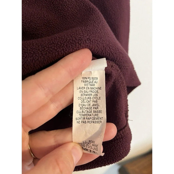 LL Bean‎ Sweater Men’s XL Micro Fleece 1/4 Zip Pullover Maroon Purple - Picture 4 of 7